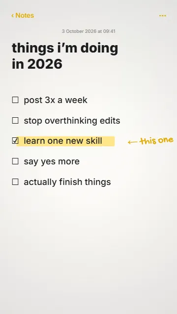 Notes app list