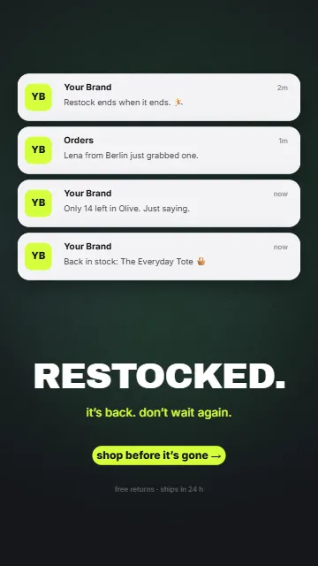 Restock alerts