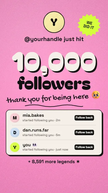 Follower milestone